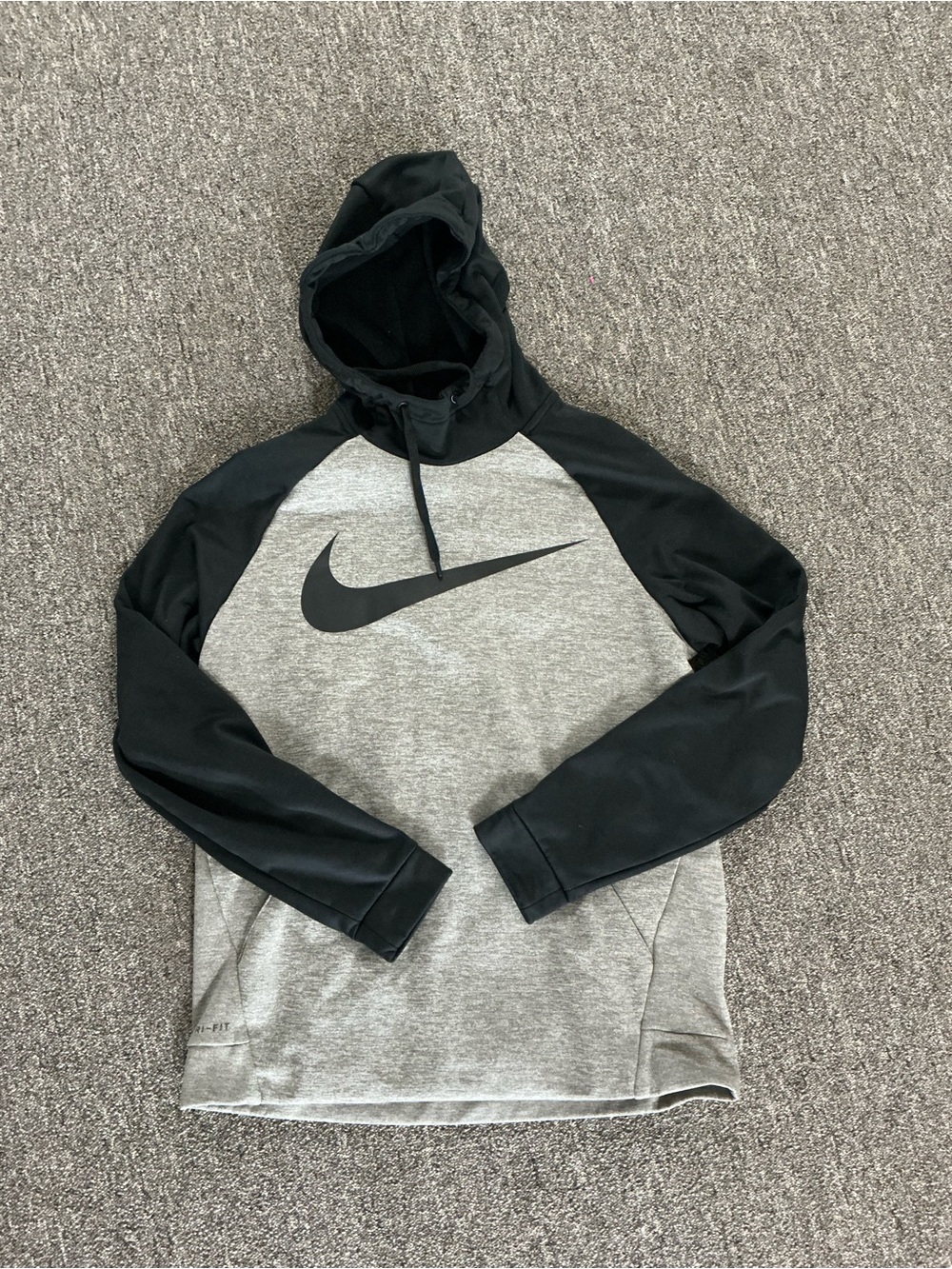 Nike Gray Body Black Sleeve Pullover Hoodie